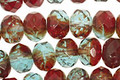 Czech Glass Muddy Waters Fire Polished Rondelle 6x9mm