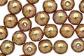 Czech Glass Luster Opaque Gold/Smoky Topaz Round 6mm