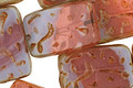 Czech Glass Lilac Groovy Rectangle 18x12mm