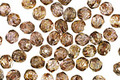 Czech Fire Polished Glass Transparent Gold/Sm. Topaz Round 4mm