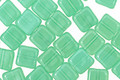 Czech Glass Milky Peridot Square 6mm