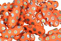 Czech Glass Pumpkin w/ Silver Spots (matte) Feathered Dagger 5x14mm
