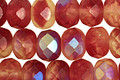 Czech Glass Raspberry Shimmer Fire Polished Rondelle 6x9mm