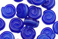 Czech Glass Marbled Cobalt Ammonite 8mm