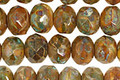 Czech Glass Copper Patina Waters Fire Polished Rondelle 6x9mm