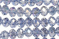 Stormy Blue AB Crystal Faceted Rondelle 6mm