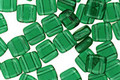 Czech Glass Green Emerald 2-Hole Tile 6mm