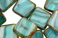 Czech Glass Beach Glass Picasso Square 10mm