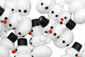 Czech Glass White Snowman 27x17mm