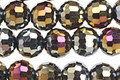 Metallic Peacock Hematite Crystal Faceted Round 8mm