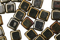 Czech Glass Iris Brown Square 6mm
