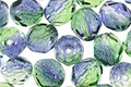 Czech Fire Polished Glass Dual Coated Blueberry/Green Tea Round 8mm