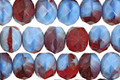 Czech Glass Rhubarb & Blueberry Pie Fire Polished Rondelle 6x9mm