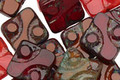 Czech Glass Scarlet Lake Dotted Square 10mm