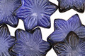 Czech Glass Denim Dreams 6 Petal Flower 18mm