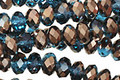 Capri Blue & Oiled Bronze Crystal Faceted Rondelle 6mm
