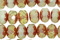Czech Glass Metallic Sea Spray Fire Polished Rondelle 6x9mm