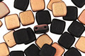 Czech Glass 1/2 Matte Apollo & Jet 2-Hole Tile 6mm