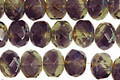 Czech Glass Violet Garden Fire Polished Rondelle 6x9mm