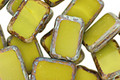 Czech Glass Avocado Picasso Rectangle 12x8mm