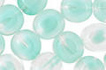 Czech Glass Crystal/Mint Julep Beveled Oval 10x9mm