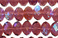 Czech Glass Amethyst AB Fire Polished Rondelle 6x9mm