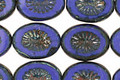 Czech Glass Opaque Denim Blue Oval w/ Star Window 14x10mm