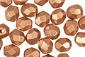 Czech Fire Polished Glass Matte Metallic Copper Round 6mm