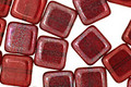 Czech Glass Siam Ruby Vega Square 9mm