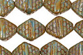 Czech Glass Misty Moors Patterned Diamond 12x9mm