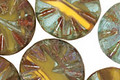 Czech Glass Lemon Sky Flower Window Coin 18mm