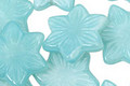 Czech Glass Aqua 6 Petal Flower 18mm