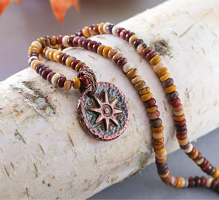 mookaite gemstone rondelle necklace