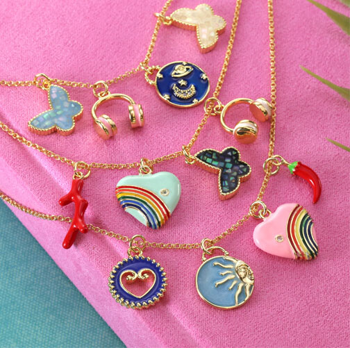 Enamel Charm Necklace