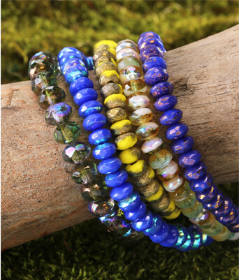 Czech Glass Fire Polished Rondelles