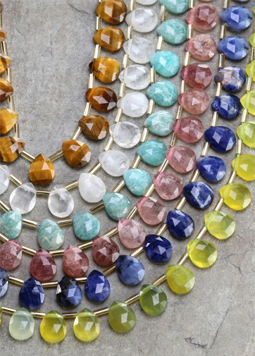 faceted gemstone teardrops