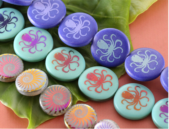 Czech Glass Sea Life Coins