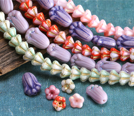 Czech glass flower beads