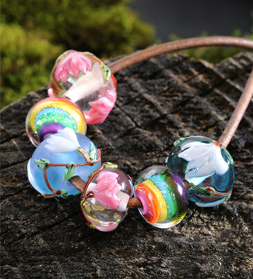 Grace Lampwork rondelle beads