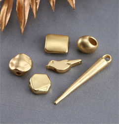 gold beads and charms