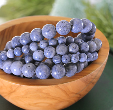 Blue Coral Round Gemstones