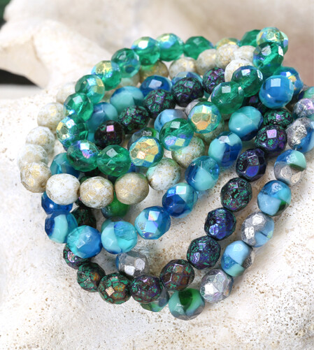 Czech Glass Fire Polished Rounds