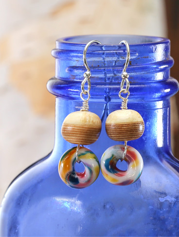 Unicorne Bead donut earrings