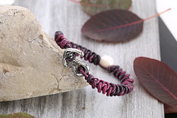 Black Orchid Leather Bracelet