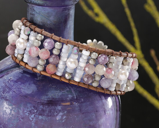 Winter Sunset Ladder Stitch Bracelet