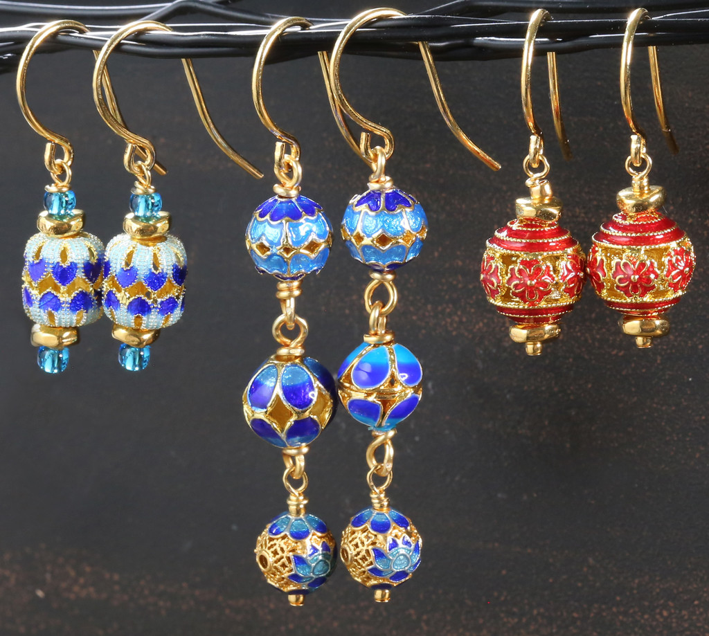 Cloisonné Earrings (Customer Design) Lima Beads