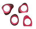 Tagua Nut Hot Pink Open Slice (side drilled) 33-45x24-36mm