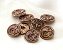 Green Girl Bronze Small Mermaid Button 15mm