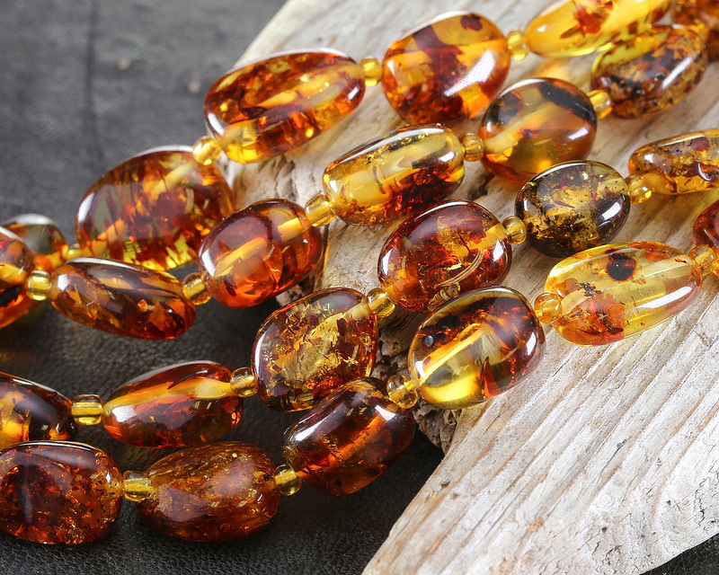 Dendritic Amber (A) Nugget 12-14x8-10mm