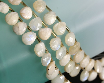 Sunset Blue Moonstone Microfaceted Teardrop 8x10mm